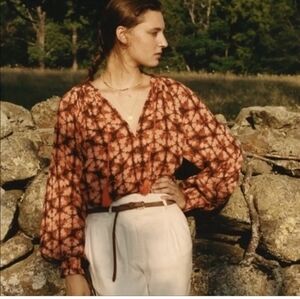 Anthropologie Porridge Elisabeth Boho Chic Peasant Cotton Blouse‎(M)